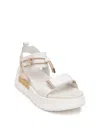 Nerogiardini Women's Argento Flatform Sandal In Bianco In Grey