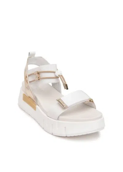Nerogiardini Women's Argento Flatform Sandal In Bianco In Grey