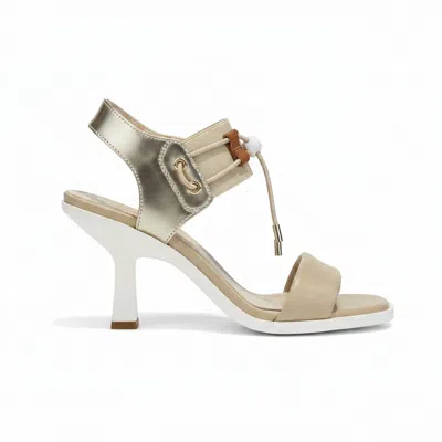 Nerogiardini Women's Bungee Leather Dress Sandals In Beige In Neutral