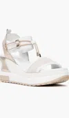 Nerogiardini 80mm Leather Wedge Sandals In White