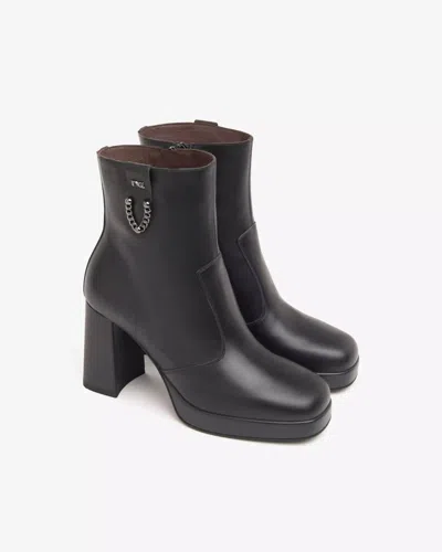 Nerogiardini Women's Chain Platform Ankle Boot Shoe In Guanto Nero In Black