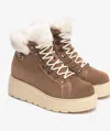Nerogiardini Faux Shearling Platform Hiker Boot In Brown
