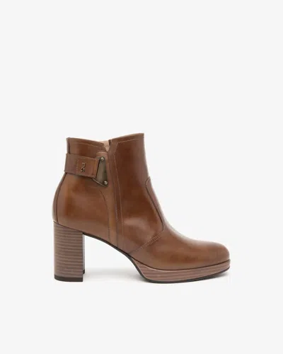NEROGIARDINI WOMEN'S MANOLETE ANKLE BOOT IN CUOIO
