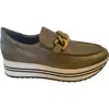 Nerogiardini Women's Metallic Chain Slip-on Flatform Sneakers In Dark Gold In Gold