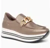 Nerogiardini Women's Metallic Chain Slip-on Flatform Sneakers In Dark Gold In Gold