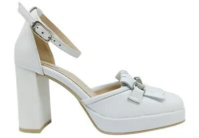 Pre-owned Nerogiardini Women's Sandals Nero Giardini E409460d Court Casual Elegant High Heels White