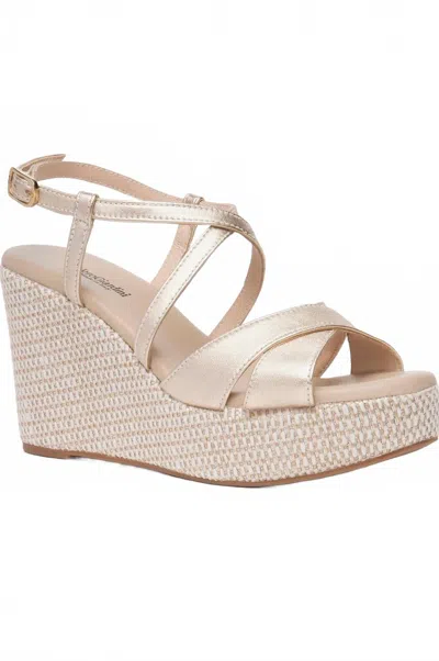 Nerogiardini Women's Strappy Platform Wedge Sandal In Gold
