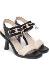 Nerogiardini Bungee Ankle Strap Sandal In Beige
