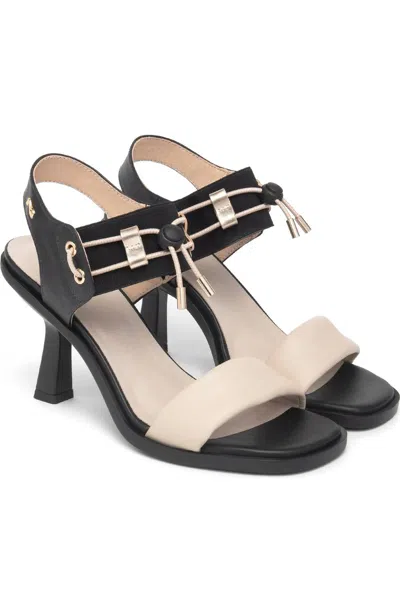 NEROGIARDINI WOMEN'S UTILITY HEEL IN NERO/IVORY