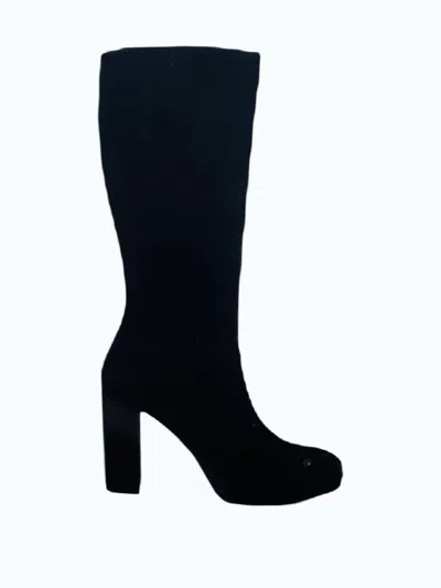 Nerogiardini Women's Velour Suede High Heel Boot In Black