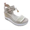 Nerogiardini Women's Wedge Sandal In Taupe/rose/gold In Multi