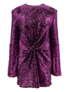 Nervi Mini Dress With Sequins And Knot On The Front In Purple