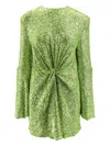 Nervi Sequin-embellished Knot-detail Dress In Green
