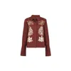 Nesavaali Women's Brown Boho-chic Tailored Brick Printed Shirt In Brown