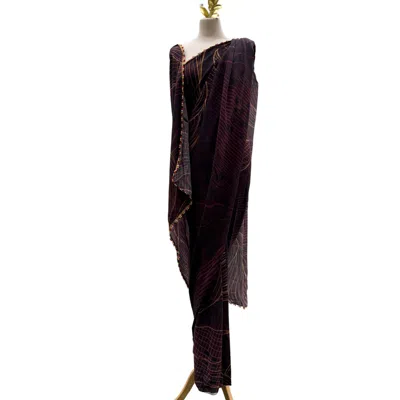 Nesavaali Women's Brown Judy Pre-stitched Printed Sari - Ready To Wear