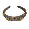 Nesavaali Women's Grey Gray Kundan-embellished Satin Statement Hairband In Multi