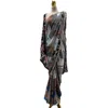 Nesavaali Women's Grey Zoey Pre-stitched Printed Sari - Ready To Wear In Grey