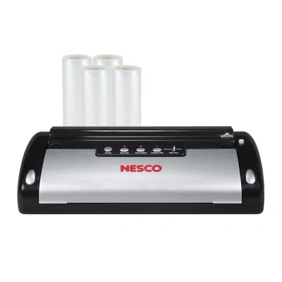 Nesco ® Vs-02 Vacuum Sealer Value Pack With 4- 11" X 20' Rolls In Matte Gray,black
