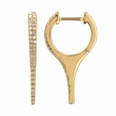 Neshi Designs Women's Yellow Tapered Diamond Huggie Earrings In Gold