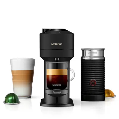 Nespresso Vertuo Next Coffee And Espresso Maker By De'longhi, Limited Edition Matte Black With Aeroccino Milk 