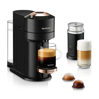 Nespresso Vertuo Next Premium Coffee And Espresso Maker By Delonghi With Aeroccino Milk Frother, Black Rose Go