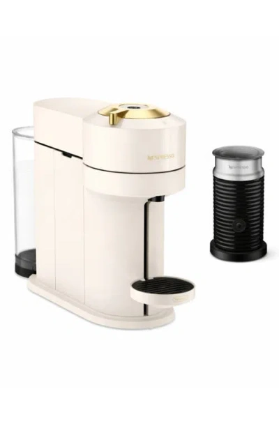 Nespresso Vertuo Next Premium Coffee Machine & Aeroccino3 Frother Set In White