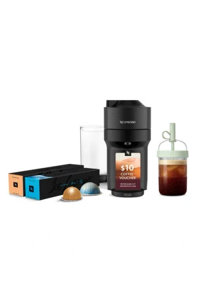 Nespresso Vertuo Pop+ Coffee Machine & Iced Coffee Bundle In Black