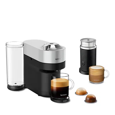Nespresso Vertuo Pop+ Deluxe By De'longhi With Aeroccino Milk Frother In Silver
