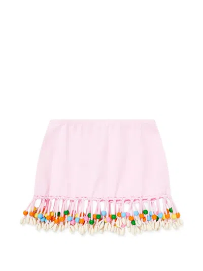 Nessi Byrd Kids' Beaded-hem Shell Skirt In Pink