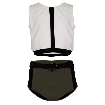 Nessi Byrd Kids' Bikini For Girls With Black Heart Buckle