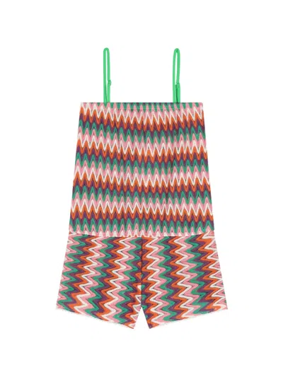 Nessi Byrd Kids' Chevron-patterned Playsuit In Multi