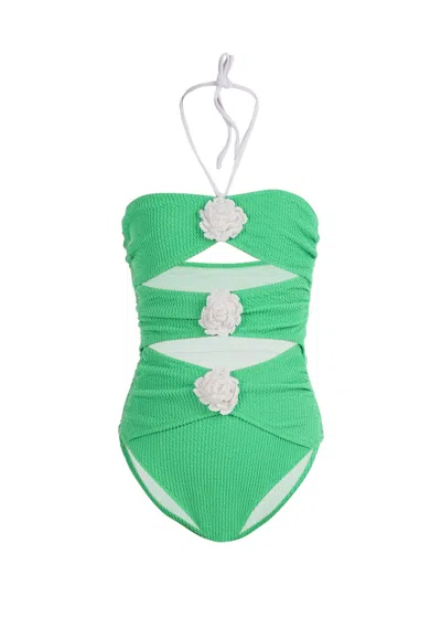 Nessi Byrd Kids' Clodia One-piece Swimsuit In Green
