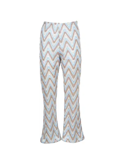 Nessi Byrd Kids' Coco Chevron Trousers In Brown