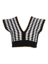 Nessi Byrd Crochet Top In Schwarz