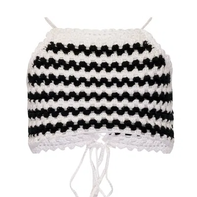 Nessi Byrd Crop Top For Kids In Black &amp; White In Multi