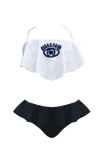Nessi Byrd Evil Eye Bandeau Ruffle Two Piece Bikini,toddler-little Kid & Big Kid In White