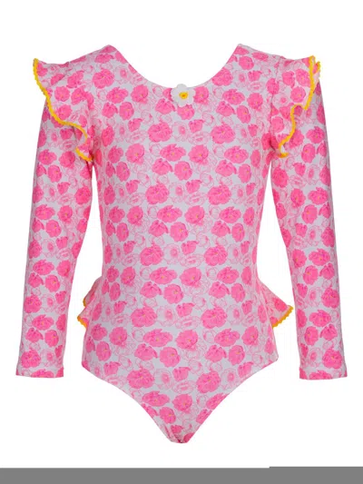 Nessi Byrd Kids' Floral-print Swimsuit In Pink