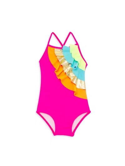 Nessi Byrd Babies' Girl's Merope Ruffle One-piece Swimsuit In Multi