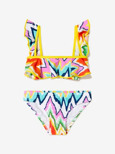 Nessi Byrd Kids' Girls Akeno Zig Zag Bikini In Multicoloured