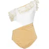 Nessi Byrd Girls Asymmetrical Swimwear With Ruffles In Multi