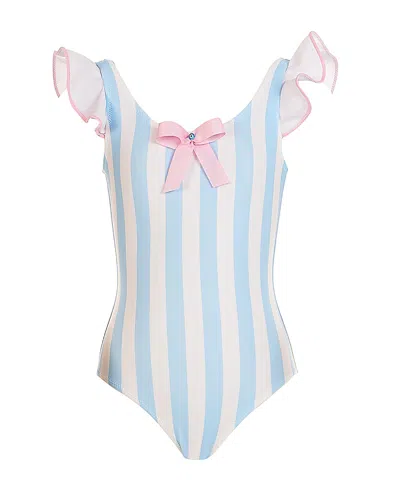 Nessi Byrd Girls' Beatrice One-piece Swimsuit - Little Kid, Big Kid In Blue And White