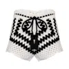 Nessi Byrd Girls Crochet Shorts In Black/white In Black