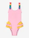 NESSI BYRD GIRLS FRILLED CROCHET HEART ROSA SWIMSUIT