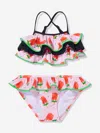 Nessi Byrd Watermelon-print Frilled Two-piece In Multicoloured