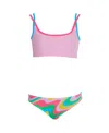 Nessi Byrd Girls' Karma Two-piece Swimsuit - Little Kid, Big Kid In Pink-multicolor