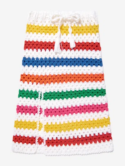 Nessi Byrd Kids' Girls Long Crochet Siena Skirt In Multicoloured