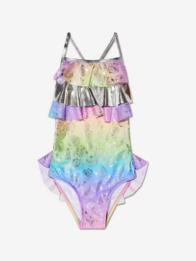 Nessi Byrd Babies' Girls Milly Rainbow Swimsuit In Multicoloured