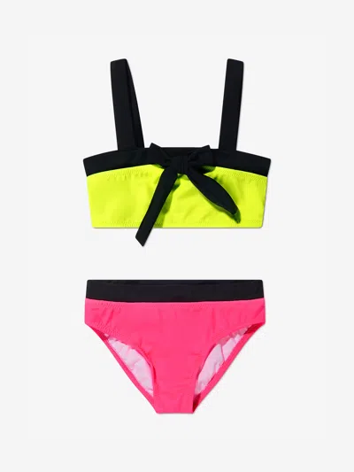 Nessi Byrd Kids' Bow-embellished Bikini Set In Multicoloured