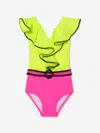 Nessi Byrd Girls Otis Ruffle Body Swimsuit In Multicoloured