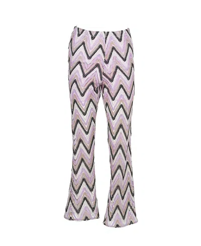 Nessi Byrd Girls' Retro Lavender Zig-zag Beach Trousers - Little Kid, Big Kid In Multi